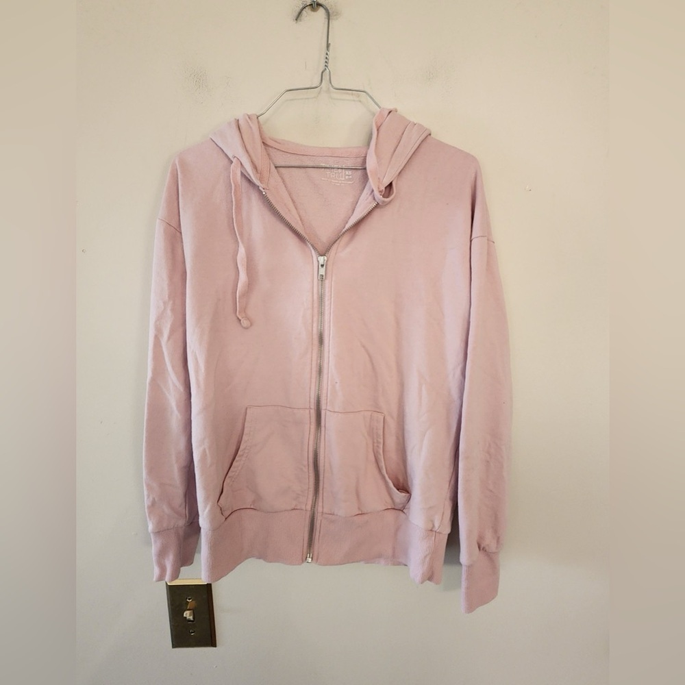 Time and tru pink full zip hoodie jacket size womens xs